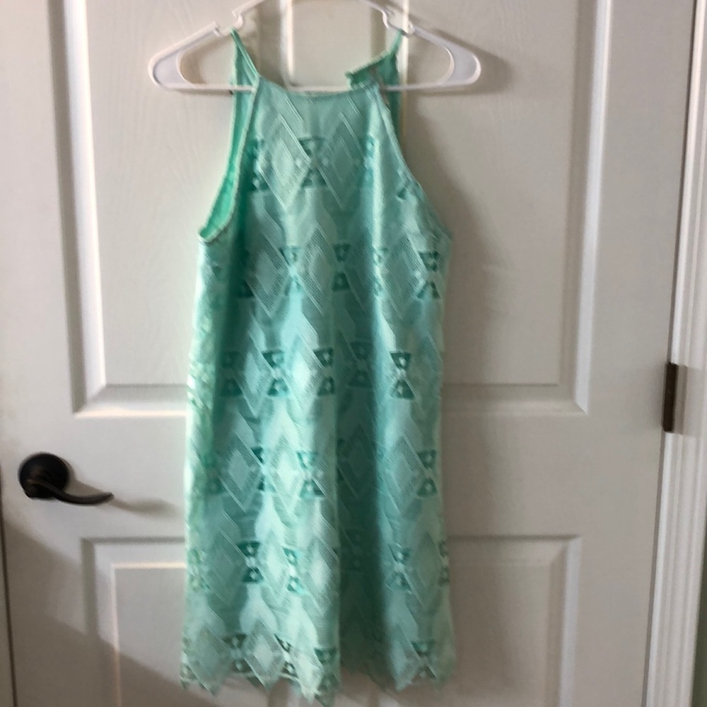 Mint halter lace dress